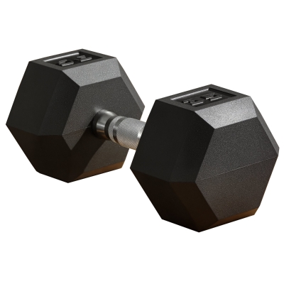 Soozier 35lbs Rubber Hex Dumbbells Weight Dumbbell Hand Weight Barbell for Body Fitness Training for Home Office Gym, Black
