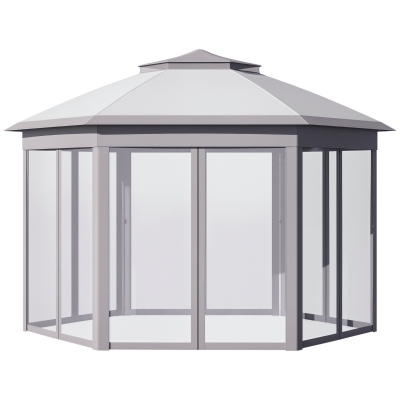 Foldable Gazebo 159.5" x 133.75" x 112.25" Gray