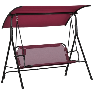 Porch Swing 67.75" L x 43.25" W x 60.25" H Wine Red