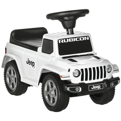 Aosom Kids Ride On Push Car, Engine Sounds, Under-Seat Storage, White