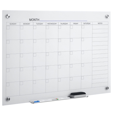 Vinsetto 35"x23" Frameless Dry Erase Wall Calendar Whiteboard