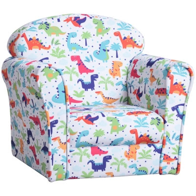 Qaba Kid's Dinosaur Sofa Armchair with Thick Padding