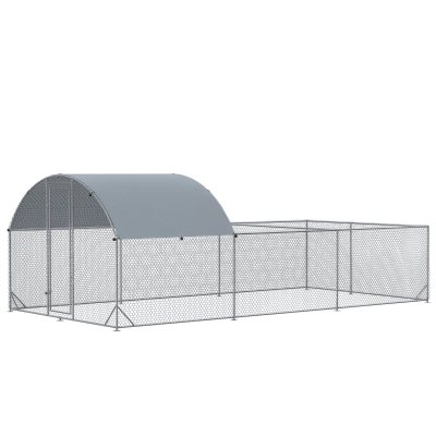 PawHut Large Metal Chicken Coop, Waterproof Dome Run, 9.2' x 18.7'