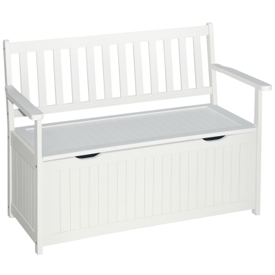 Outsunny 41 Gallon Outdoor Storage Bench, Waterproof White