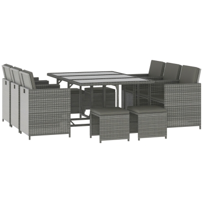 Rattan  Furniture Set 65.25"x43"x28.25" Dark Grey
