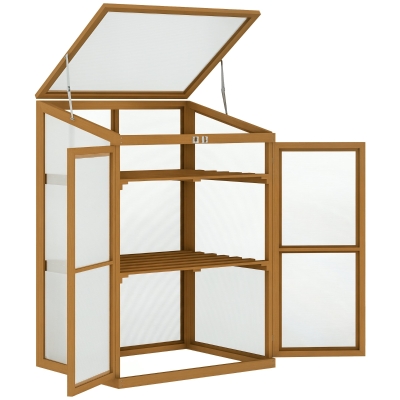 Outsunny Wooden Cold Frame Greenhouse, 30" L x 24" W, Brown