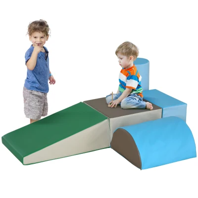 Soozier 5 Piece Climb and Crawl Activity Playset Soft Safe Foam for Toddler Learning Toy