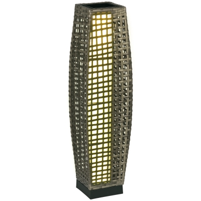 Outsunny Solar Floor Lamp, Outdoor Garden Lantern, Gray