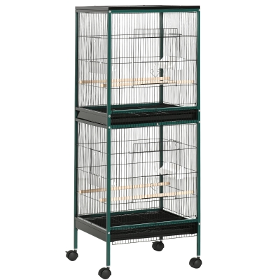 PawHut Large Bird Cage 55" for Canary, Finch, Conure, Green