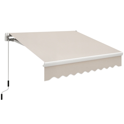 Outsunny 8' x 7' Retractable Patio Awning, Beige