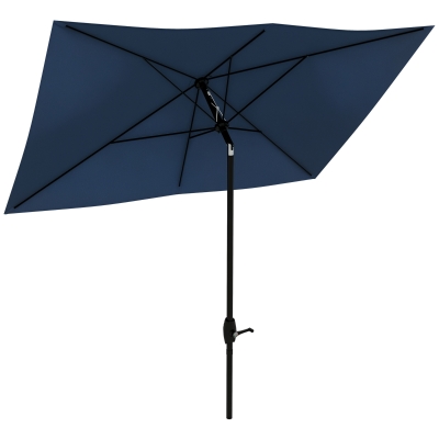 Outsunny 6.5' x 10' Patio Market Umbrella, Blue