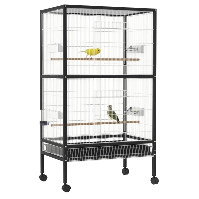 PawHut 54" Extra Large Rolling Iron Bird Cage, Portable