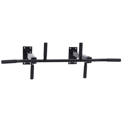 Soozier Ceiling Mounted Pull Up Bar Wall Mount Chin Up Bar Upper Body Strength Training Station Home Gym Black