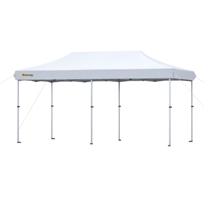Outsunny 10'x20' Pop Up Canopy Tent, Adjustable, XL Stakes