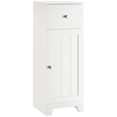 Kleankin Short Bathroom Storage Cabinet, White, 1 Drawer