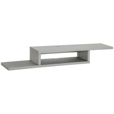 HOMCOM Wall-Mounted Floating Media Console Shelf, Grey