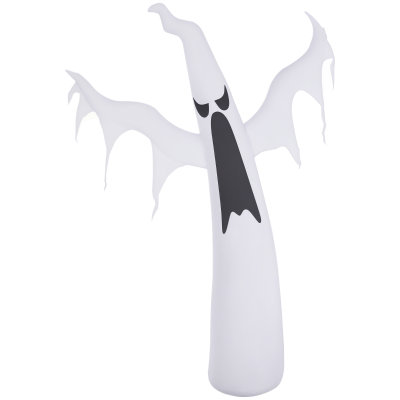 HOMCOM 6FT Tall Halloween Inflatable White Ghost, Outdoor Blow Up Yard Decoration with LED Lights for Garden, Lawn, Party, Holiday