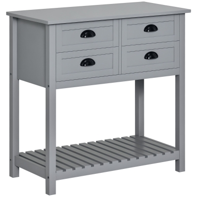 HOMCOM Coffee Bar Cabinet with 4 Drawers, Gray