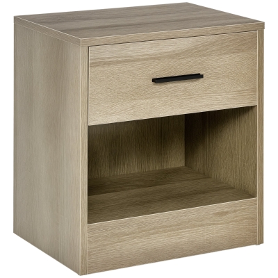 HOMCOM Modern Side Table with Drawer, Gray