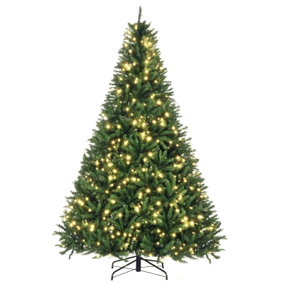 HOMCOM 7ft Pre-Lit Douglas Fir Christmas Tree, 700 LED Lights