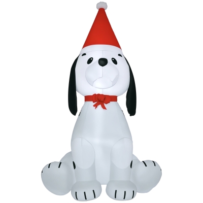 HOMCOM 6ft Christmas Inflatable Puppy Dog with LED Lights