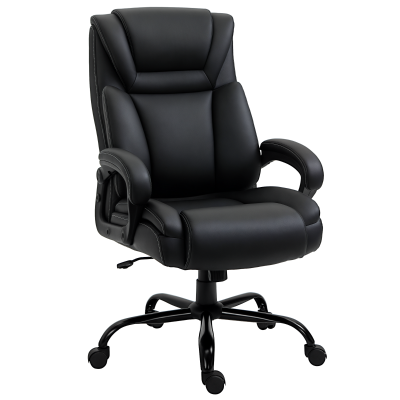 Vinsetto PU Leather Executive Office Chair with High Back, Adjustable Height and Swivel Wheels, 400LBS Capacity, Black