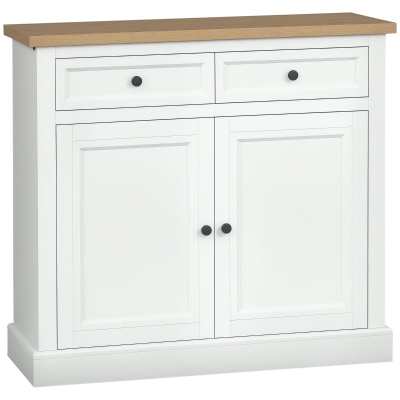 HOMCOM White Kitchen Sideboard Cabinet with Drawers & Cupboard