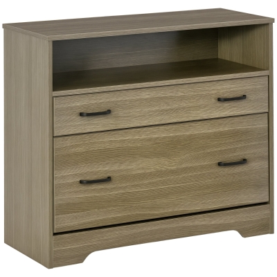 Vinsetto 2-Drawer Lateral File Cabinet, Charcoal Gray