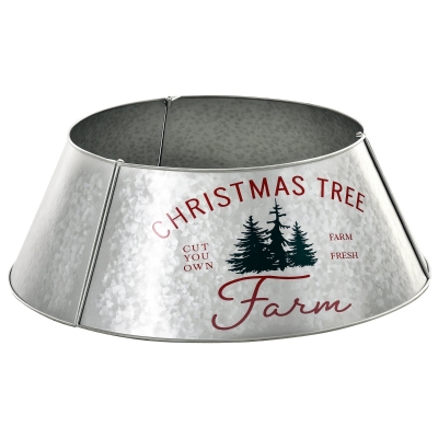 HOMCOM Christmas Tree Collar, Steel Ring Skirt, 26" Silver