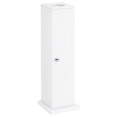 HOMCOM Small Bathroom Corner Cabinet with Doors & Shelves, White