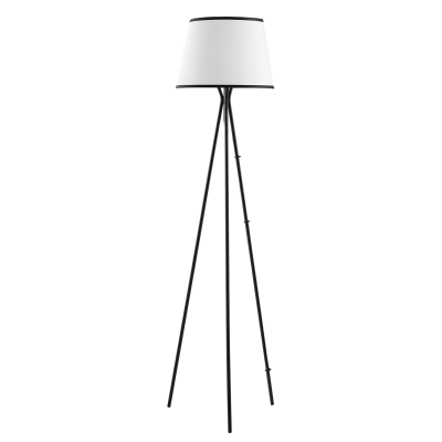 HOMCOM Modern Tripod Floor Lamp, Black Fabric Shade