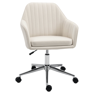 Vinsetto Mid-Back Swivel Task Chair, Fabric, Beige