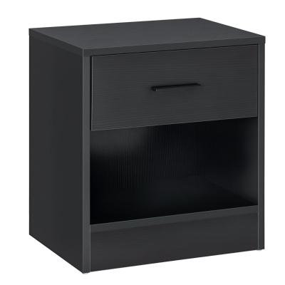 HOMCOM Modern Side Table with Drawer, Black
