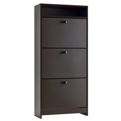 HOMCOM Slim Shoe Rack with 3 Fold-Out Drawers, Espresso