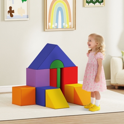 Soozier 11-Piece Foam Climbing Blocks Playset for Toddlers