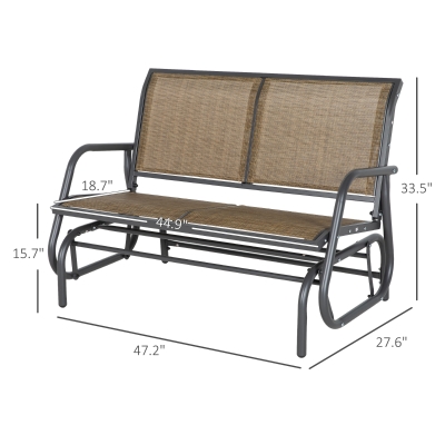 Outsunny 2-Person Outdoor Glider Bench, Patio Double Swing