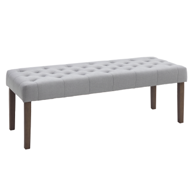 HOMCOM Tufted Upholstered Ottoman Bench, Modern Gray
