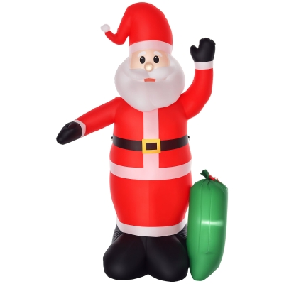 HOMCOM 8ft Santa Claus Inflatables with LED Lights, Outdoor Decor