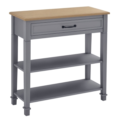HOMCOM Modern Console Table with Drawer & Shelves, Gray