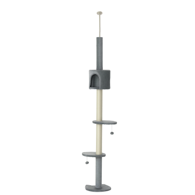 PawHut 110″ Adjustable Cat Tree, 4-Tier Activity Center