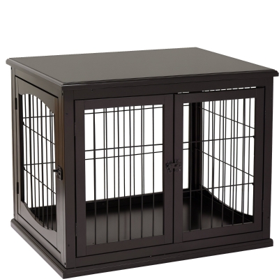PawHut Dog Crate Furniture, Small Indoor Kennel End Table, Coffee