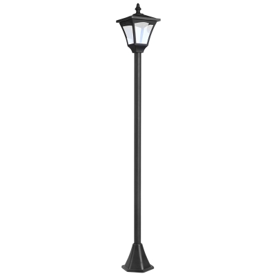Outsunny Single Solar Lamp Post Garden Solar-Powered LED Streetlight Style Outdoor Light Waterproof 5-6 Hours with Base for Lawn Pathway Walkway 47"H, Black