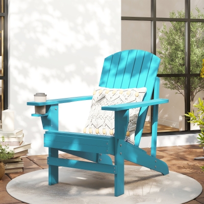 Outsunny Oversized Adirondack Chair, Sky Blue Outdoor Lounge