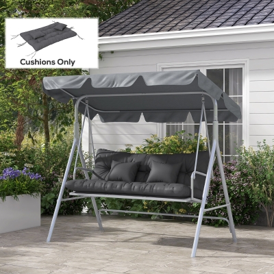 Outdoor Seat Cushion Set 59" L x 19.75" W x 4" H Charcoal Gray