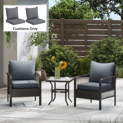 Outsunny 4-Piece Gray Patio Chair Cushion Set, Fade Resistant
