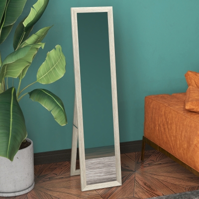 HOMCOM 15" x 62" Full Length Mirror for Bedroom, Free Standing Dressing Mirror, Wall Mirror for Living Room, Grey