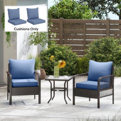 Outdoor Seat Cushion Set 25" L x 22.5" W x 6.5" H Sky Blue