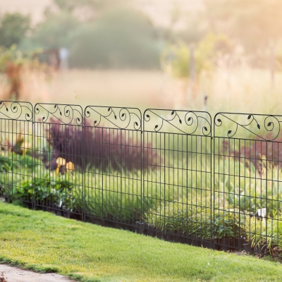 Outsunny 4 Pack Steel Fence Panels, 11.5' L x 43" H, Rust-Resistant
