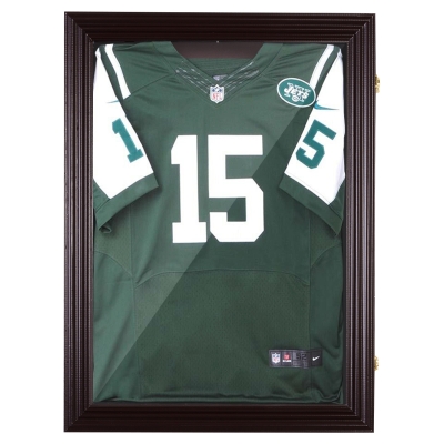HOMCOM Jersey Display Frame Case, Acrylic Sports Shirt Shadow Box for Basketball Football Baseball, 26" x 35", Brown