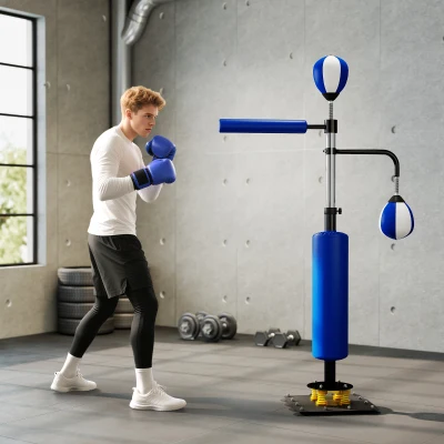 Soozier Adjustable Speed Bag Stand Boxing Training Equipment, Blue